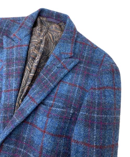 KENT&CURWEN（ケント・アンド・カーウェン）KENT&CURWEN (ケント・アンド・カーウェン) Harris Tweed (ハリスツイード) ツイード テーラードジャケット ブルー サイズ:-の古着・服飾アイテム