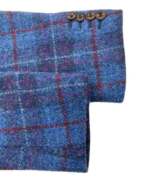KENT&CURWEN（ケント・アンド・カーウェン）KENT&CURWEN (ケント・アンド・カーウェン) Harris Tweed (ハリスツイード) ツイード テーラードジャケット ブルー サイズ:-の古着・服飾アイテム