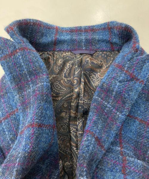 KENT&CURWEN（ケント・アンド・カーウェン）KENT&CURWEN (ケント・アンド・カーウェン) Harris Tweed (ハリスツイード) ツイード テーラードジャケット ブルー サイズ:-の古着・服飾アイテム