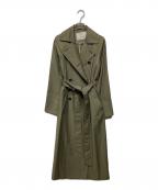 ESTNATIONエストネーション）の古着「ECOTECギャバオーバートレンチコート　21-109-01-010408」｜オリーブ