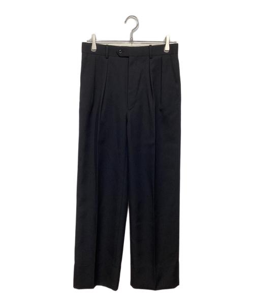 INTERIM（インテリム）INTERIM (インテリム) 2タック ワイドテーパードスラックス ブラック サイズ:3の古着・服飾アイテム