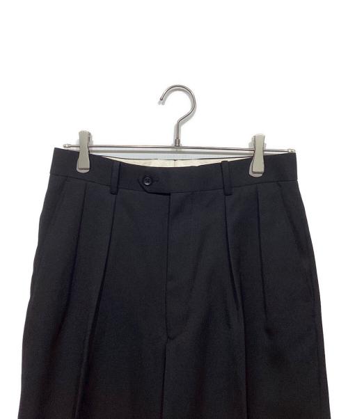 INTERIM（インテリム）INTERIM (インテリム) 2タック ワイドテーパードスラックス ブラック サイズ:3の古着・服飾アイテム