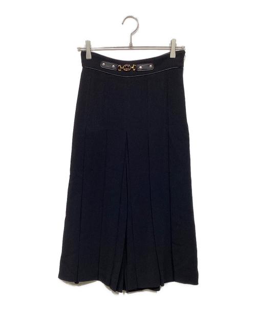 GUCCI（グッチ）GUCCI (グッチ) インターロッキングGプリーツパンツ　596968 Z8AHU ブラック サイズ:38の古着・服飾アイテム