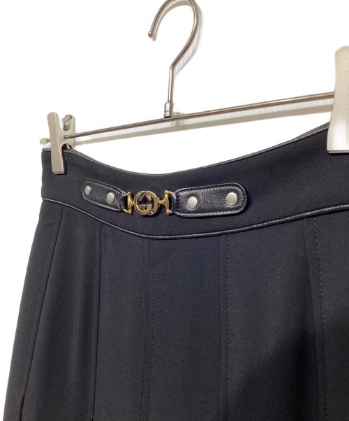 GUCCI（グッチ）GUCCI (グッチ) インターロッキングGプリーツパンツ　596968 Z8AHU ブラック サイズ:38の古着・服飾アイテム