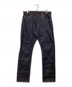 MOMOTARO JEANS桃太郎ジーンズ）の古着「ウルトラマンタロウ　コラボ　デニムパンツ」｜インディゴ