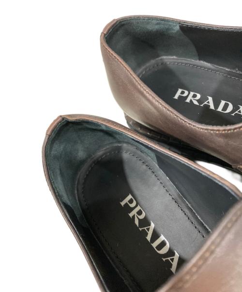 PRADA（プラダ）PRADA (プラダ) レザーローファー　1D1850 ブラウン サイズ:38の古着・服飾アイテム