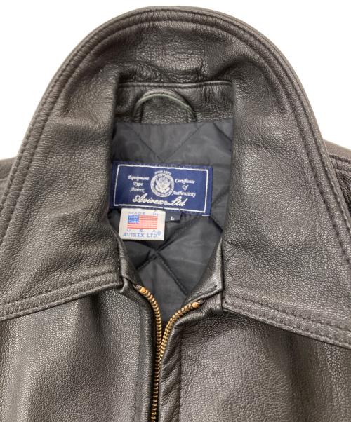 AVIREX（アヴィレックス）AVIREX (アヴィレックス) J-4LIGHT レザージャケット　2191002 ブラック サイズ:Lの古着・服飾アイテム