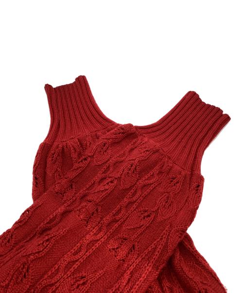 POPPY（ポピー）POPPY (ポピー) くるくるリボンニットカーディガン レッド サイズ:-の古着・服飾アイテム