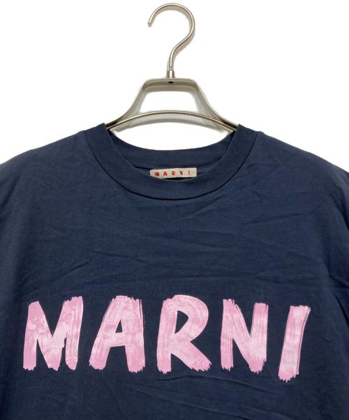 MARNI（マルニ）MARNI (マルニ) レタリングプリント オーバーサイズTシャツ ネイビー サイズ:38の古着・服飾アイテム