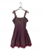 OZZONESTEオッズオネスト）の古着「ローズ刺繍 キャミソールワンピース」｜バーガンディー