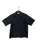 MARKAマーカ）の古着「TUMBLED WOOL TROPICAL OPEN COLLAR SHIRT」｜ブラック