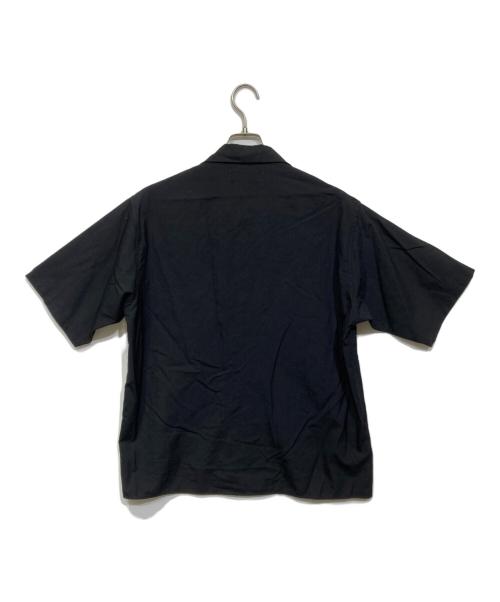 MARKA（マーカ）MARKA (マーカ) TUMBLED WOOL TROPICAL OPEN COLLAR SHIRT ブラック サイズ:1の古着・服飾アイテム