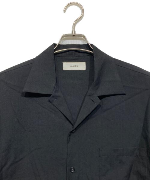 MARKA（マーカ）MARKA (マーカ) TUMBLED WOOL TROPICAL OPEN COLLAR SHIRT ブラック サイズ:1の古着・服飾アイテム