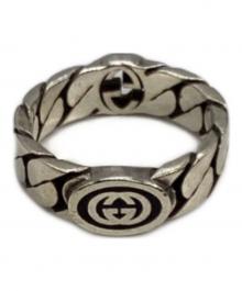 GUCCI（グッチ）の古着「インターロッキングGワイドリング」｜シルバー