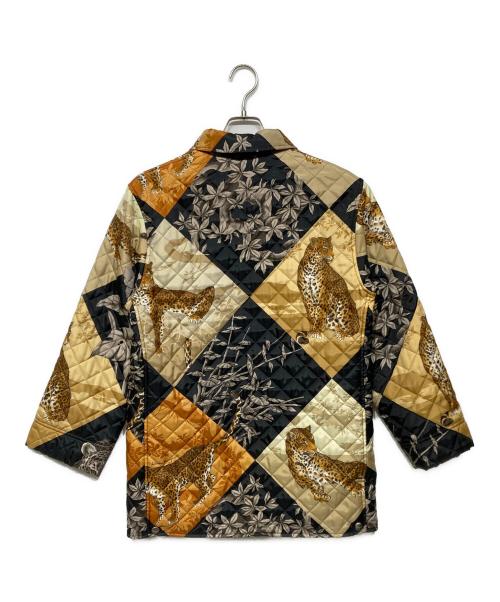 Salvatore Ferragamo（サルヴァトーレ フェラガモ）Salvatore Ferragamo (サルヴァトーレ フェラガモ) キルティングジャケット ベージュ×ブラック サイズ:Sの古着・服飾アイテム