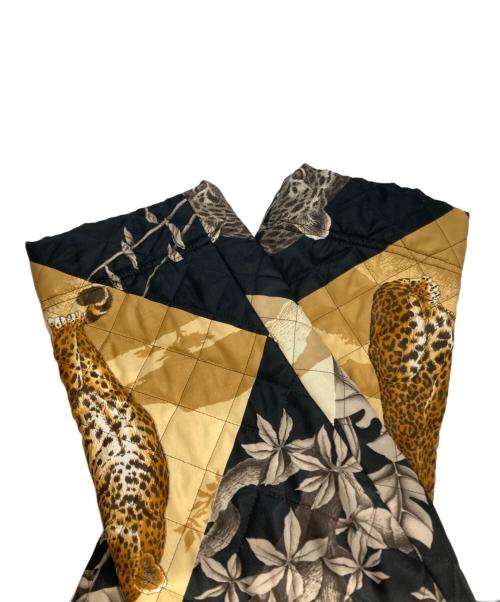 Salvatore Ferragamo（サルヴァトーレ フェラガモ）Salvatore Ferragamo (サルヴァトーレ フェラガモ) キルティングジャケット ベージュ×ブラック サイズ:Sの古着・服飾アイテム