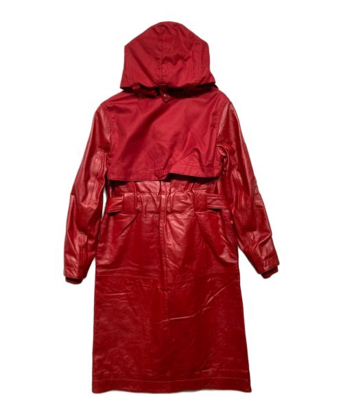 COACH（コーチ）COACH (コーチ) ラムレザー 切替 トレンチコート レッドの古着・服飾アイテム