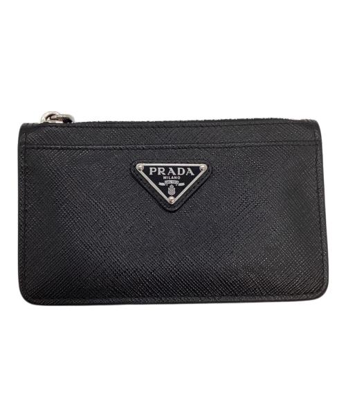 PRADA（プラダ）PRADA (プラダ) SAFFIANO TRIANGOLO カード・コインケース ブラックの古着・服飾アイテム