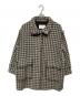BALLSEY (ボールジィ) ミックスハウンドトゥースツイード スタンドカラーコート ベージュ×ブラック サイズ:36：20000円