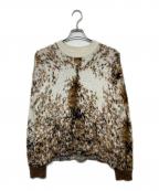 DIESELディーゼル）の古着「K-ITELLO レオパード総柄  シャギーニット」｜ベージュ×ブラウン