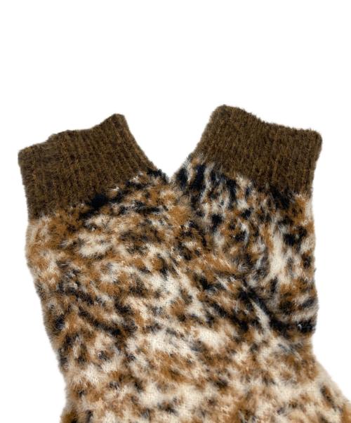 DIESEL（ディーゼル）DIESEL (ディーゼル) K-ITELLO レオパード総柄  シャギーニット ベージュ×ブラウン サイズ:Sの古着・服飾アイテム