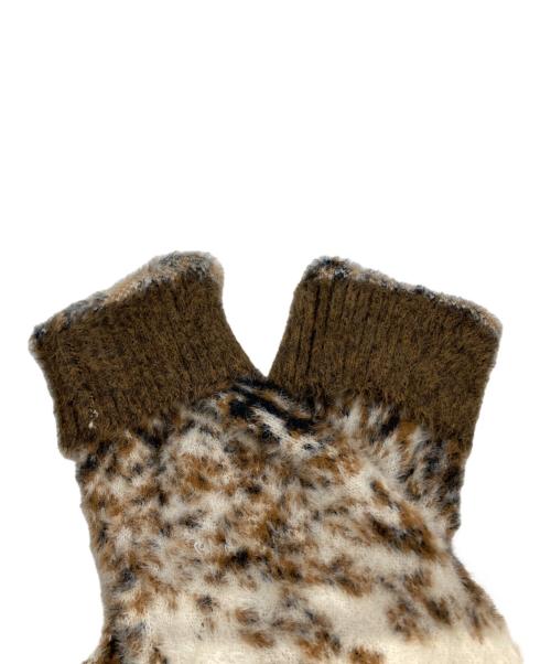 DIESEL（ディーゼル）DIESEL (ディーゼル) K-ITELLO レオパード総柄  シャギーニット ベージュ×ブラウン サイズ:Sの古着・服飾アイテム