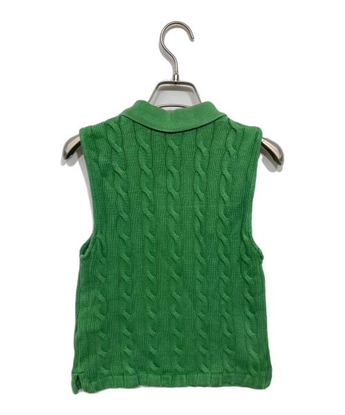 POLO RALPH LAUREN（ポロ・ラルフローレン）POLO RALPH LAUREN (ポロ・ラルフローレン) ノースリーブケーブルニットポロ グリーン サイズ:Sの古着・服飾アイテム