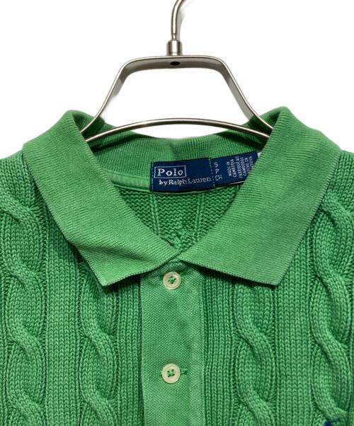 POLO RALPH LAUREN（ポロ・ラルフローレン）POLO RALPH LAUREN (ポロ・ラルフローレン) ノースリーブケーブルニットポロ グリーン サイズ:Sの古着・服飾アイテム