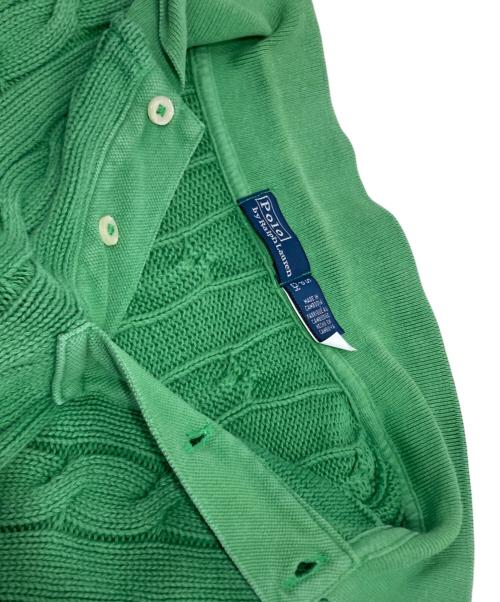 POLO RALPH LAUREN（ポロ・ラルフローレン）POLO RALPH LAUREN (ポロ・ラルフローレン) ノースリーブケーブルニットポロ グリーン サイズ:Sの古着・服飾アイテム