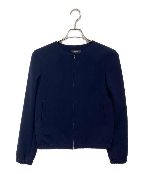 theory（セオリー）theory (セオリー) Classic Crepe Clean Bomber L（クラシック クレープ クリーン ボンバー) ネイビーの古着・服飾アイテム