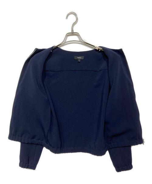 theory（セオリー）theory (セオリー) Classic Crepe Clean Bomber L（クラシック クレープ クリーン ボンバー) ネイビーの古着・服飾アイテム
