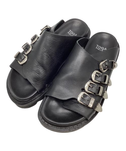 TOGA（トーガ）TOGA (トーガ) レザーバックルベルトサンダル ブラック サイズ:37の古着・服飾アイテム