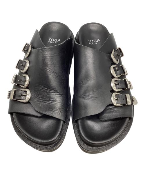 TOGA（トーガ）TOGA (トーガ) レザーバックルベルトサンダル ブラック サイズ:37の古着・服飾アイテム