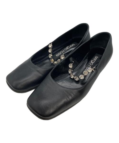 sergio rossi（セルジオロッシ）sergio rossi (セルジオロッシ) ビジューパンプス ブラック サイズ:37の古着・服飾アイテム