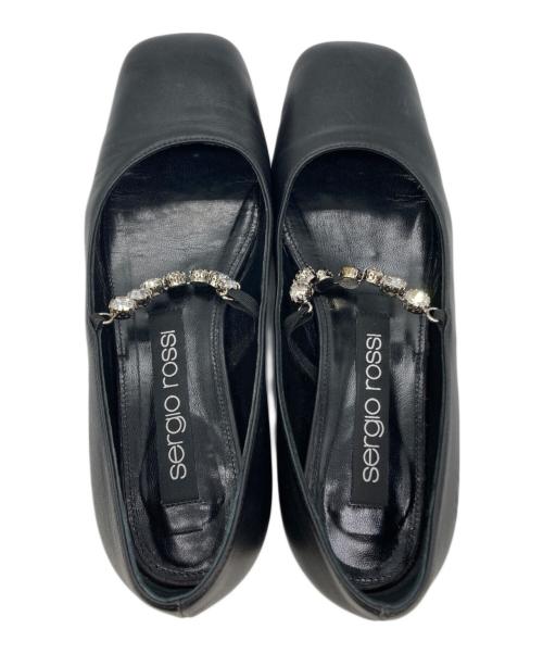 sergio rossi（セルジオロッシ）sergio rossi (セルジオロッシ) ビジューパンプス ブラック サイズ:37の古着・服飾アイテム