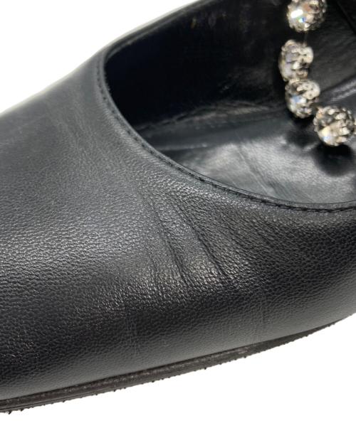 sergio rossi（セルジオロッシ）sergio rossi (セルジオロッシ) ビジューパンプス ブラック サイズ:37の古着・服飾アイテム