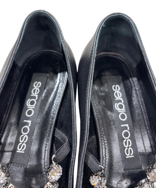 sergio rossi（セルジオロッシ）sergio rossi (セルジオロッシ) ビジューパンプス ブラック サイズ:37の古着・服飾アイテム