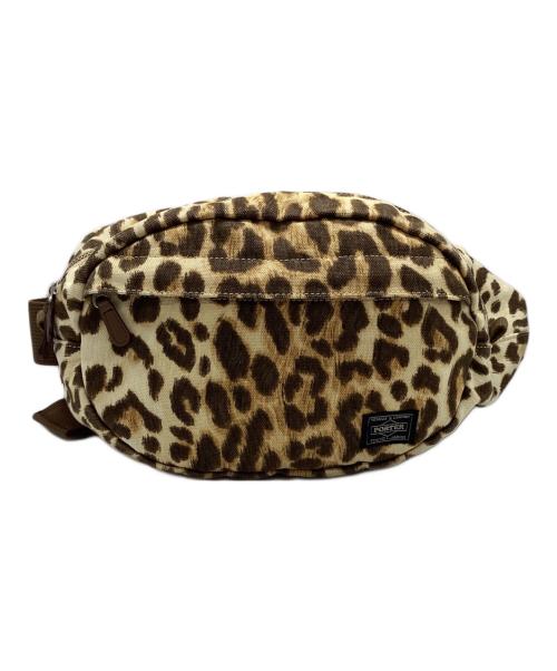 PORTER（ポーター）PORTER (ポーター) レオパードボディバッグ ベージュ×ブラウンの古着・服飾アイテム