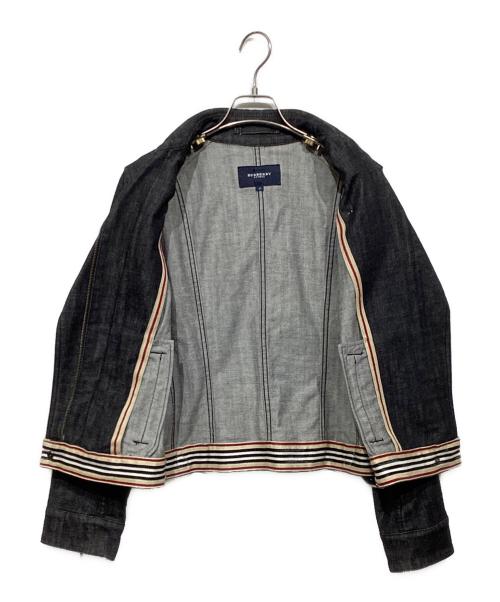 BURBERRY LONDON（バーバリーロンドン）BURBERRY LONDON (バーバリーロンドン) デニムライダースジャケット ブラック サイズ:15の古着・服飾アイテム