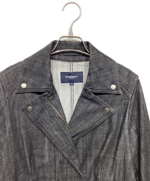 BURBERRY LONDON（バーバリーロンドン）BURBERRY LONDON (バーバリーロンドン) デニムライダースジャケット ブラック サイズ:15の古着・服飾アイテム