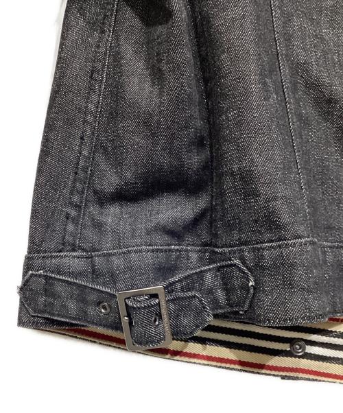 BURBERRY LONDON（バーバリーロンドン）BURBERRY LONDON (バーバリーロンドン) デニムライダースジャケット ブラック サイズ:15の古着・服飾アイテム