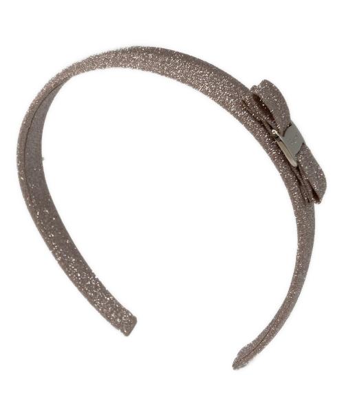 Salvatore Ferragamo（サルヴァトーレ フェラガモ）Salvatore Ferragamo (サルヴァトーレ フェラガモ) グリッターリボンカチューシャ ピンク サイズ:-の古着・服飾アイテム