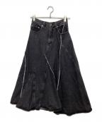 3.1 phillip limスリーワンフィリップリム）の古着「デザインデニムスカート」｜ブラック