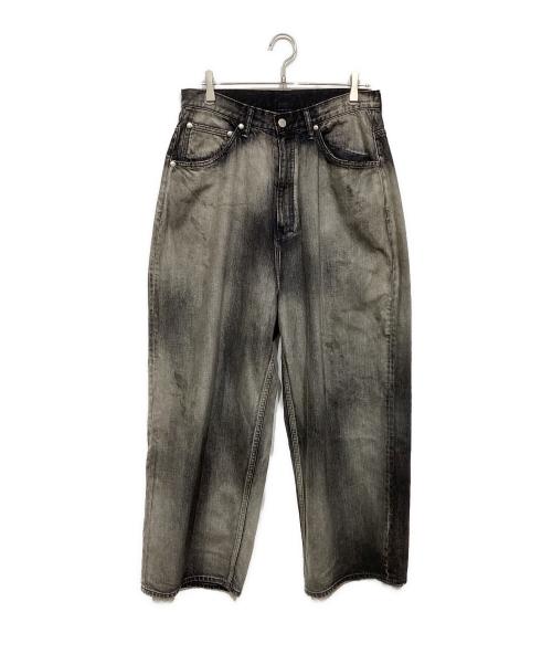ANCELLM（アンセルム）ANCELLM (アンセルム) AGING WIDE 5P DENIM PANTS ANC-PT59 ブラック サイズ:2の古着・服飾アイテム