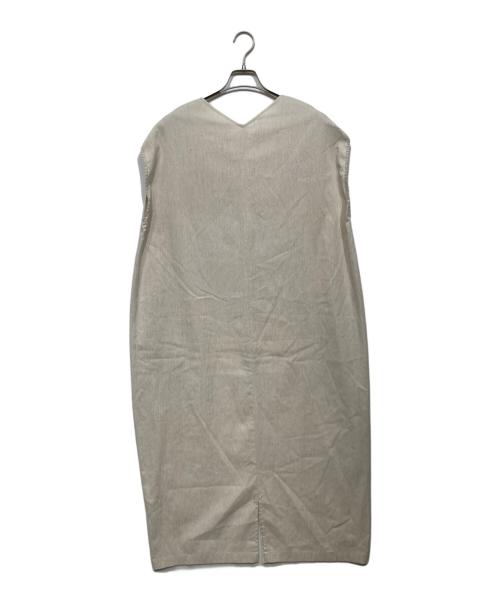 BEARDSLEY（ビアズリー）BEARDSLEY (ビアズリー) リネン混ノースリーブワンピース ベージュ サイズ:1の古着・服飾アイテム
