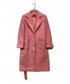 MAX&Co.マックスアンドコー）の古着「ボタンレス ウールロングコート」｜ピンク