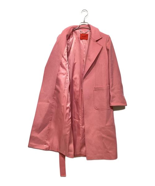 MAX&Co.（マックスアンドコー）MAX&Co. (マックスアンドコー) ボタンレス ウールロングコート ピンク サイズ:36の古着・服飾アイテム