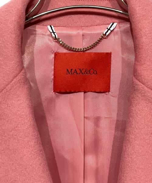 MAX&Co.（マックスアンドコー）MAX&Co. (マックスアンドコー) ボタンレス ウールロングコート ピンク サイズ:36の古着・服飾アイテム
