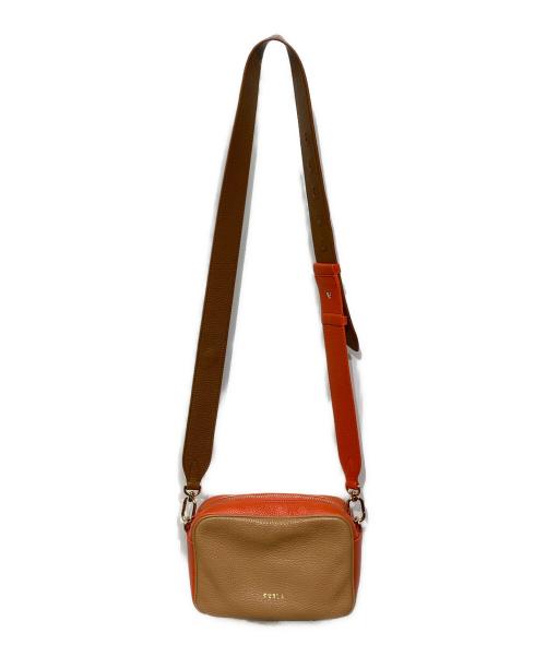 FURLA（フルラ）FURLA (フルラ) REAL ミニ クロスボディ ショルダーバッグWB00243 ブラウン×オレンジの古着・服飾アイテム