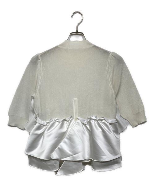 SEVEN TEN by MIHO KAWAHITO（セブン テン バイ ミホ カワヒト）SEVEN TEN by MIHO KAWAHITO (セブン テン バイ ミホ カワヒト) サテンドッキングニット ホワイト サイズ:Mの古着・服飾アイテム